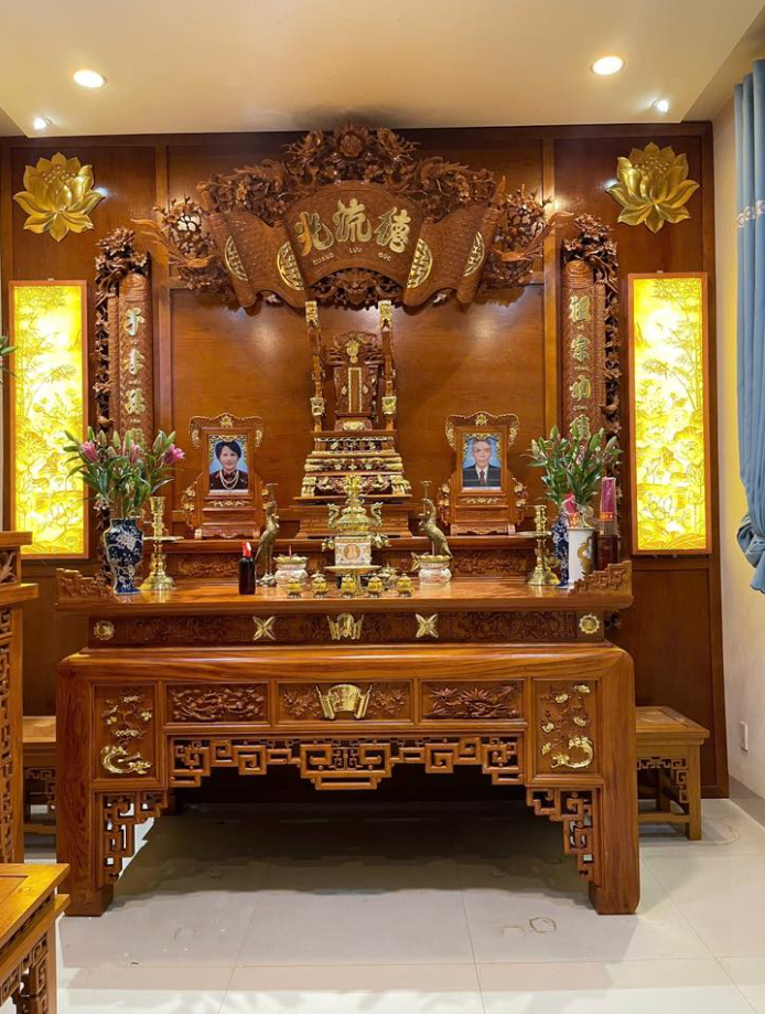 Sập thờ tam cấp sơn son thếp vàng